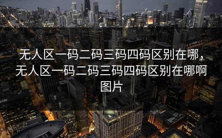 无人区一码二码三码四码区别在哪，无人区一码二码三码四码区别在哪啊图片
