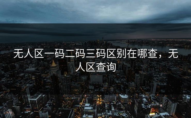 无人区一码二码三码区别在哪查，无人区查询