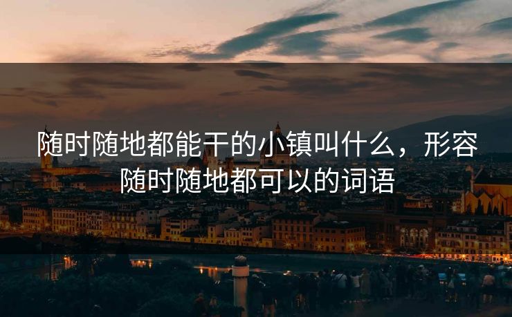 随时随地都能干的小镇叫什么，形容随时随地都可以的词语